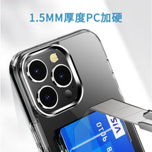 Transparent Card Holder Case For Apple iPhone Series