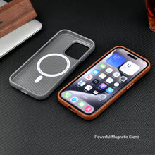 iPhone 16 Series : Premium PU Leather Mag Safe Case