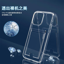 Transparent Card Holder Case For Apple iPhone Series