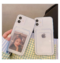 Transparent Card Holder Case For Apple iPhone Series