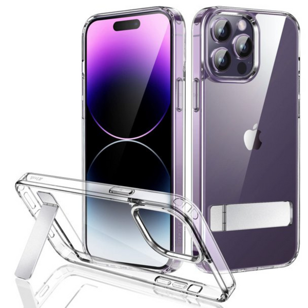 Slim Clear Kickstand Case for iPhone 15 series | Shockproof & Wireless Ready