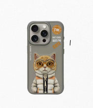 iPhone 15 series Nimmy 3D Cool & Cat Embroidery Jacket Series Case Cover - Cat