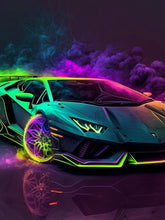 Abstract Neon Lamborghini Art