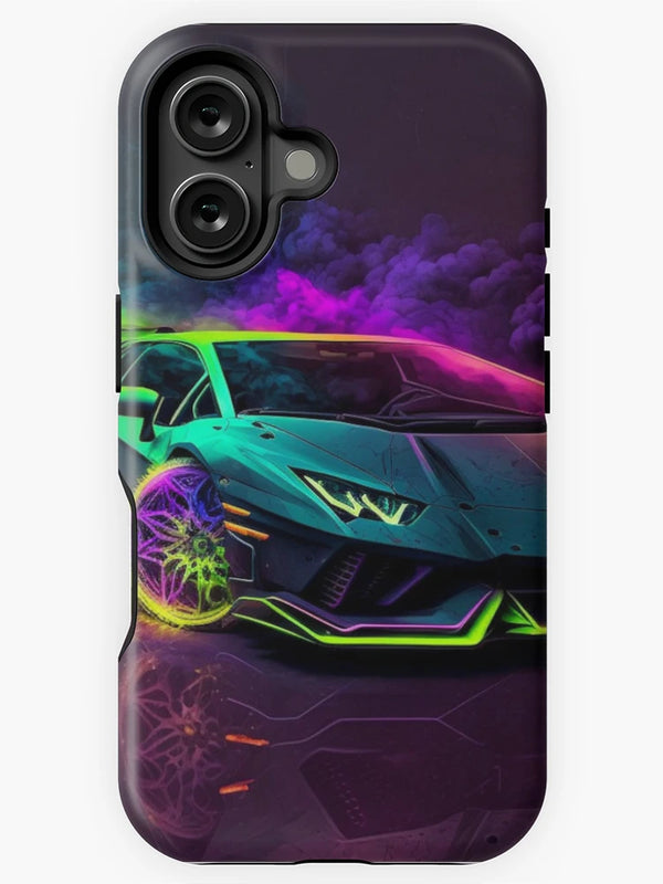 Abstract Neon Lamborghini Art