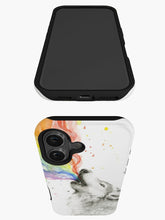 Wolf Howling Rainbow iPhone Case