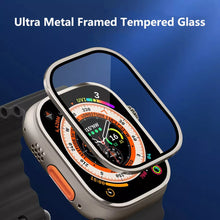 Luxy For Apple Watch Ultra  Screen Protector 49mm, Military Grade Protection, Tempered Glass Protector with Stainless-Steel Frame, Keep Original, Scratch Resistant,