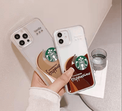 Starbucks Cases Float Flow Liquid LUXY Studio Coffee Phone Case for iPhone 14 | Hard Back PC Cover Casing Brand: Luxy Studio Cases - Luxystudio